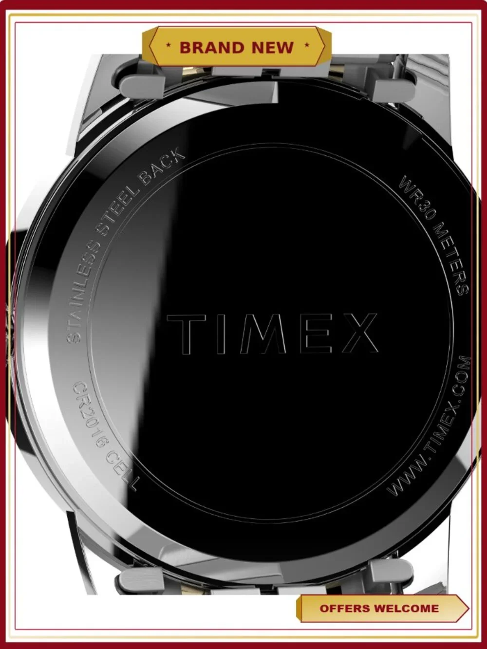 Men's Dress Two-Tone Expansion Watch Classic Easy Reader Style